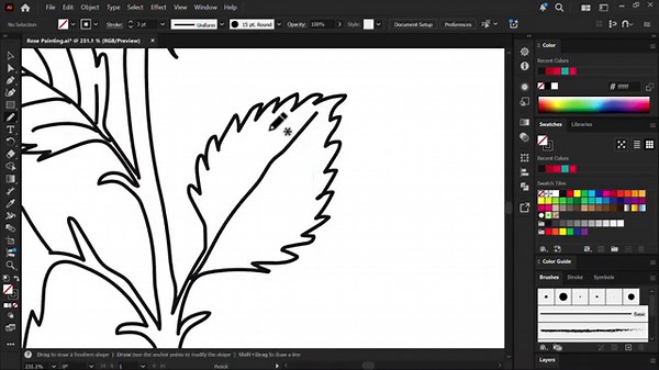 How to Draw & Paint a Beautiful Rose in Adobe Illustrator - Easy Tutorial