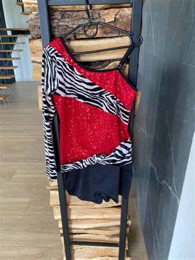 Stage Dance Gymnastics Unitard Made in USA, Asymmetrical Zebra Print Velour Costume, Red Sequin Performance Catsuit, Vintage Girls Dancewear - Etsy