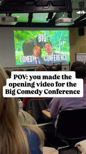Bec & Sam on Instagram: "3.17mins of anxiety 🫠 But YAY it went well 😅 at least we think so…we were seeing red the whole time. Huge thanks to @flissandermcwilliams for asking us to make this to celebrate the BCG boys Mark & Aaron! And for keeping it a secret from them for months 🤫 Good surprise @britishcomedyguide? 😜 #bigcomedyconference2025 #comedyconference #ukcomedy #funny #conference"