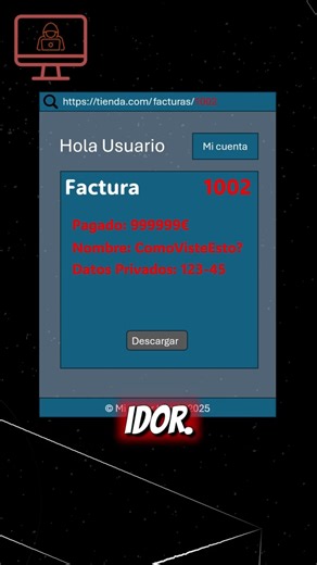 ⚠️ Vulnerabilidad Web - IDOR en menos de un minuto #ciberseguridad #pentesting #idor #vulnerabilidad
