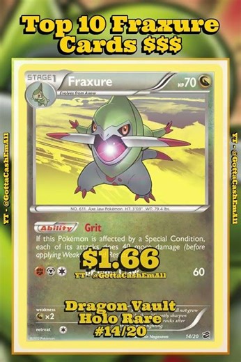 Top 10 Most Valuable Fraxure Pokémon Cards! #pokemon #pokemoncards #pokemontcg #pokémon #top10 #tcg