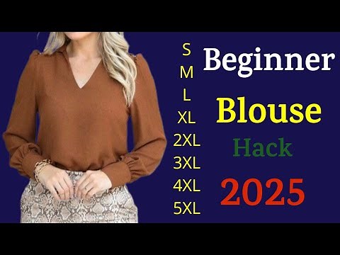 How to Sew a Simple V-Neck Blouse | No Pattern Needed | Beginner-Friendly