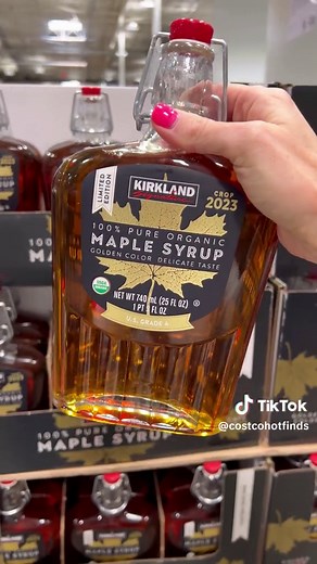 Costco Kirkland Signature Organic Maple Syrup in Glass Container