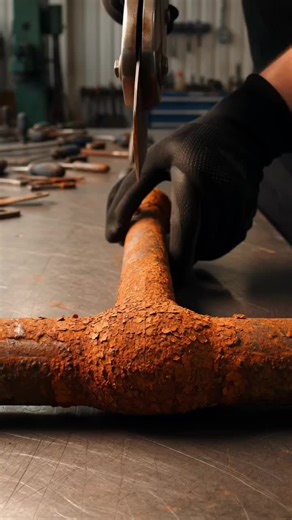 Straight Rusty Hinge Pin Cut 🔩 #asmr #metalcutting #rustymetal #satisfying #straightcut