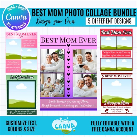 Mother’s Day Canva Bundle, Mom Photo Collages, Editable Mom Templates, Mom Gift Collage, Canva Templates (digital Download) - Etsy