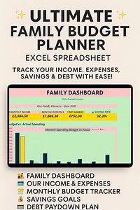 Ultimate Family Budget Planner – Excel Spreadsheet - Etsy