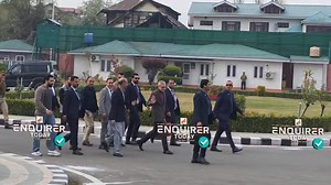 Cm Omar Abdullah And Nasir Aslam Wani waving To Press before Result and Showing Victory sign | Enquirer Today News
