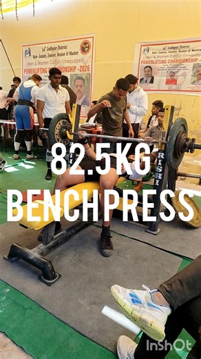 82.5 kg Benchpress on stage by 15 year old.#shorts#trending#viral#gym#sports#powerlifting#benchpress