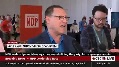 Avi Lewis: "There's no party which is speaking up clearly and consistently against war. There's no party that is speaking up clearly and consistently about getting off the most destabilizing force in the global economy right now, which is oil."