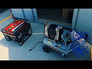 How to use a Fortress Ultra Quiet 10 Gallon Air Compressor with a Predator 4375 Generator!