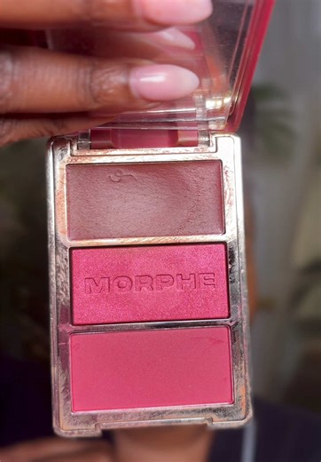 If you're looking for an affordable blush palette for dark skin , this is it 😍 . @Morphe Cosmetics Cheek Thrills Multi Finish Blush Trio