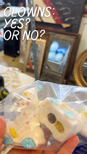 Are clowns a "yes" or "no" thrift store buy for you? #thriftfinds #thriftstorefinds #thrifted #thrifter #thriftingfinds | Duct Tape And Denim