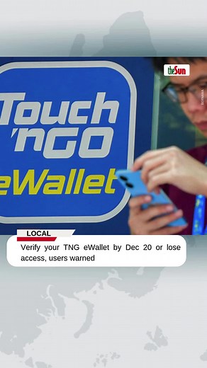 20 Nov 2024: It said that with the full implementation of eKYC on Dec 20, all new users must complete eKYC verification to access TNG eWallet and users who fail to verify will face progressive restrictions, eventually losing access to their accounts entirely. #theSun #localnews #trendingnewsmalaysia #tng #ewallet Click the link in our bio @thesundaily to read the full story 📸 BERNAMA