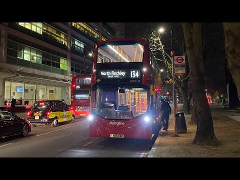 FULL ROUTE VISUAL | Metroline London Route 134 North Finchley To Warren Street | VWH2138 (LK65EBZ)