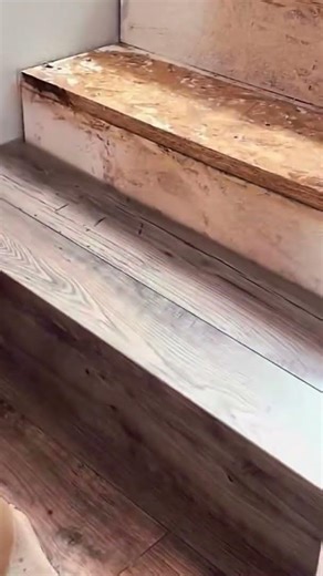 Stair board install process #shorts #construction #flooring #tool