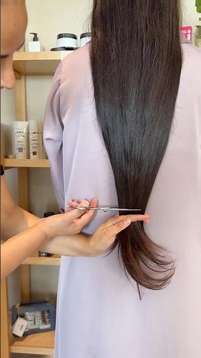 Cutting thick long hair into layers #haircut #scissorcut #hairstyle