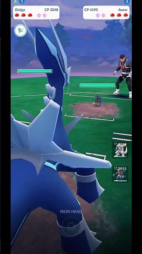 Pokemon GO Gameplay | Dialga CP 3048 vs Shadow Axew CP 4195! Leader Cliff Battle
