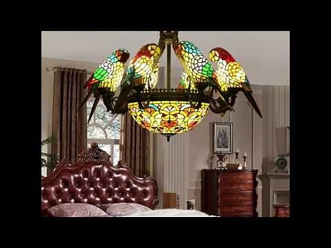 How To Installing Tiffany Stained Glass Parrot Chandeliers(FUMAT)