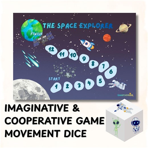 Space Explorers Imaginative Play Game | Gross Motor Movement Dice & Storytelling | Preschool Team Cooperative SEL Activity - Etsy