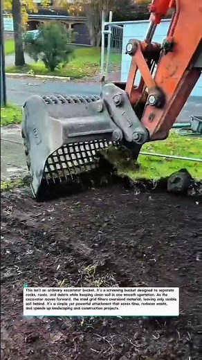 Excavator Screening Bucket Cleans Soil Fast! #Excavator #Construction #HeavyEquipment