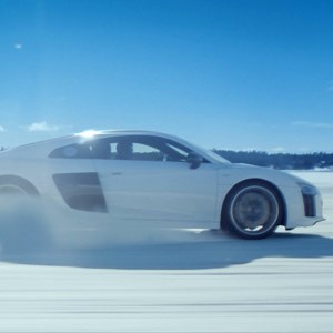 The Audi R8 with snow mode. The control won’t change, even if the conditions do. | Audi UK
