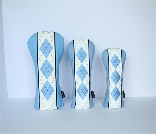 Blue Diamond Argyle Pattern Golf Headcovers - Driver, Fairway Wood, Hybrid - Etsy