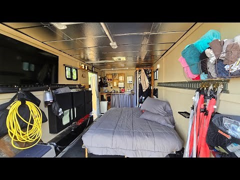 Inside overview of our 16ft cargo trailer conversion.