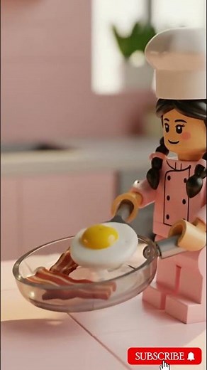LEGO Breakfast ASMR 🍳 | Mini Bacon & Eggs Stop Motion Cooking | SoftBrick ASMR