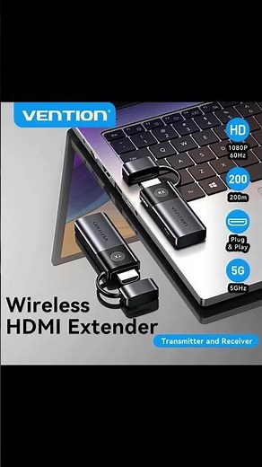 ￼Vention Wireless HDMI Transmitter Receiver, Portable Wireless HDMI Extender 2.4/5GHz HDMI Adapter