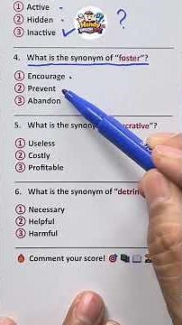 📘 Hard Synonyms Quiz – Arduous, Lucrative & Detrimental! #englishquiz #shorts