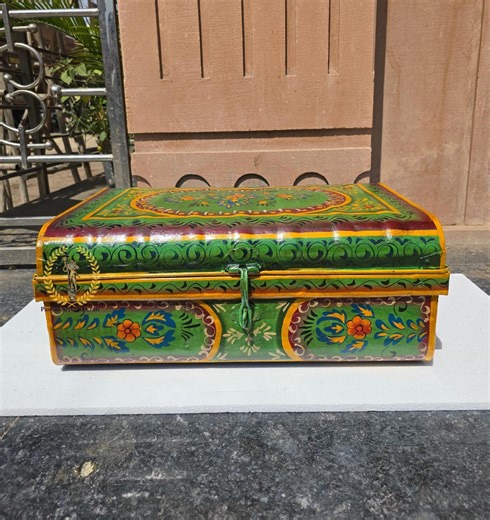 Hand-painted "pitara" Floral Metal Storage Trunk - Multi-colour Heritage Design - Etsy