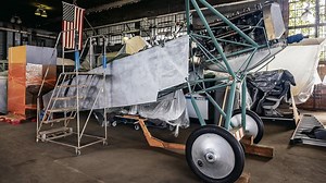 At Cradle of Aviation Museum, restoration of WWI Fokker D.VII replica almost complete