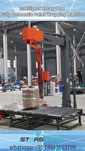 Intelligent Rotary Arm Fully Automatic Pallet Wrapping Machine|High-Speed Stable Packaging for Heavy