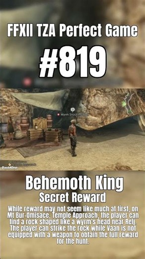 FFXII Perfect Game 819 | Behemoth King Secret Reward #Shorts #FinalFantasy #Gaming #RetroGaming