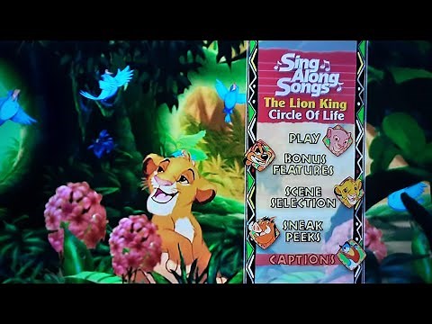 disney sing along songs the lion king circle of life DVD menu walkthrough.