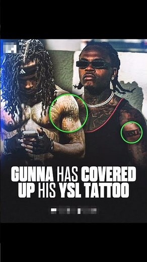 Gunna COVERS His YSL Tattoo?! Is He DONE with YSL for Good?! #gunna #ysl #tattoo #shorts #viralvideo