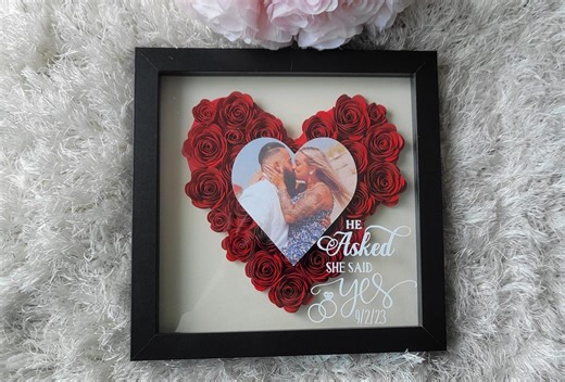 Personalized Wedding Shadow Box | Custom Engagement Gift, Names, Date Wall Decor - Etsy