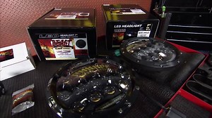 Shatterproof Polycarbonate lens from CYRON LED Lighting with a bright white beam to improve color contrast and 200% increased visibility compared to stock headlights. See more at www.twoguysgarage.com | Two Guys Garage