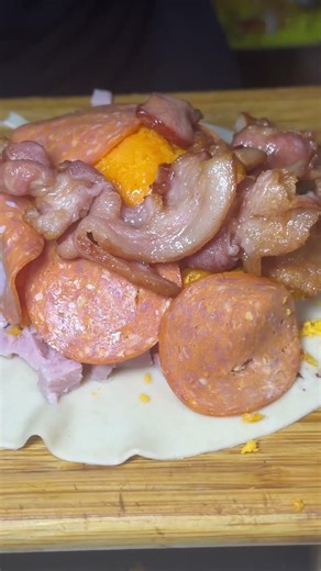 Delicious pepperoni, ham, and cheese, only at D Lucy empanadas