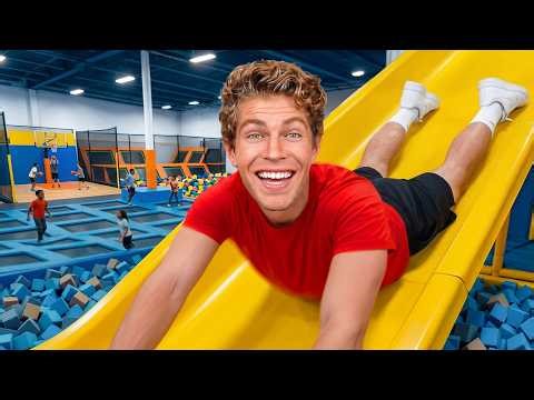 OVERNIGHT in WORLD'S LARGEST Trampoline Park! *24 Hour Challenge*