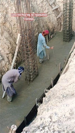 Concrete Pouring for Foundation Footings #civilinsights#building #construction #civilengineering