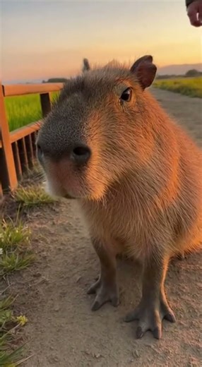 👣 のどかな田舎道でカピバラさんが通せんぼ #capybara #動かないか