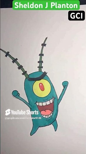 HOW TO DRAW SHELDON PLANKTON / SPONGEBOB SQUAREPANTS - Timelapse sketches