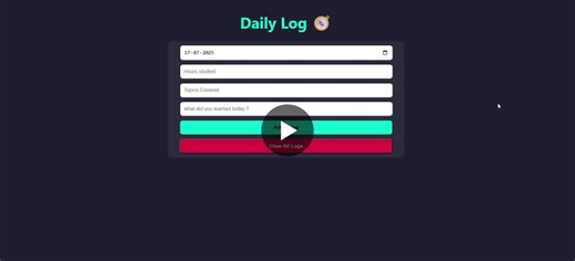 Daily Log Web App: A Simple Learning Tracker | Ananthsai Gudla posted on the topic | LinkedIn