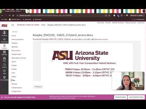 Using Canvas and Submitting Assignments ENG 105