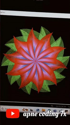 How to Make a Flower with Leaves | Turtle | Python Full Course for BeginnersPython#shorts#python