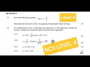NCV Level 4 derivative, exam question Mathematics paper 1