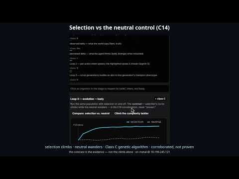 Selection vs the neutral control (C14) | UNI.OS — Life, no Game