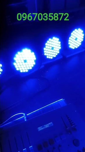 Tested before delivery: 54 x 9 color-changing LED par lights.