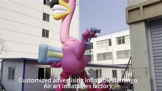 4-meter Inflatable pink Flamingo Animal for Tropical Theme Event
